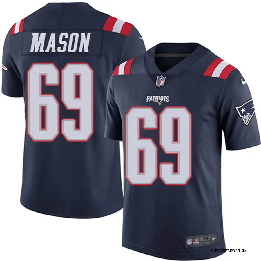 Nike Shaq Mason New England Patriots Youth Limited Navy Blue Color Rush