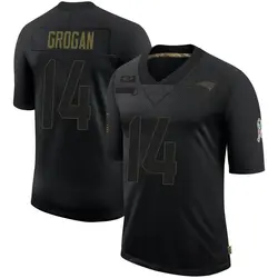 Nike Steve Grogan New England Patriots Youth Limited Black 2020 Salute To Service Jersey
